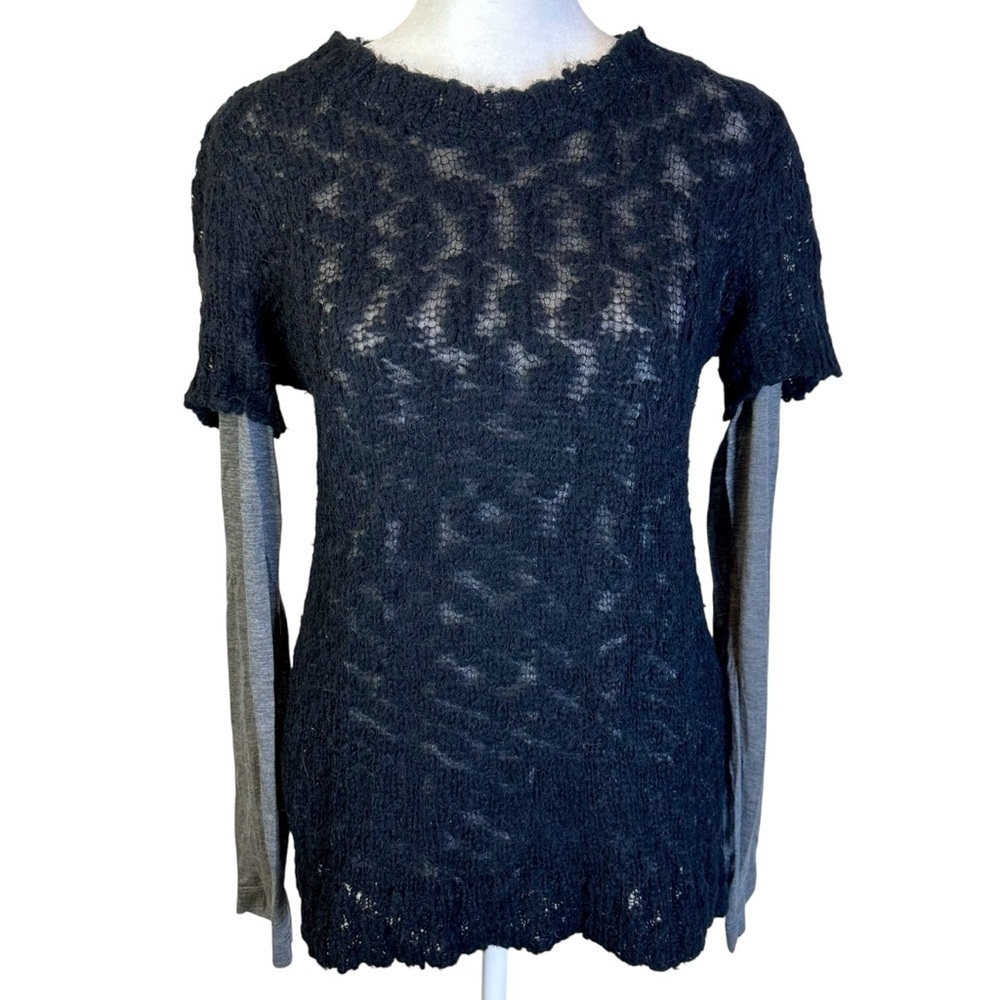Jason Wu Cashmere Blend Sweater with Merino Blend Long Sleeve Tee Size S